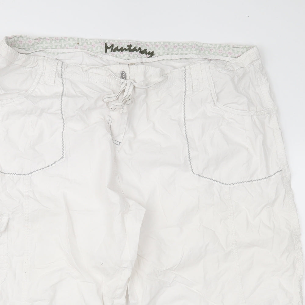 MANTARAY PRODUCTS Womens White   Cropped Trousers Size 20 L21 in