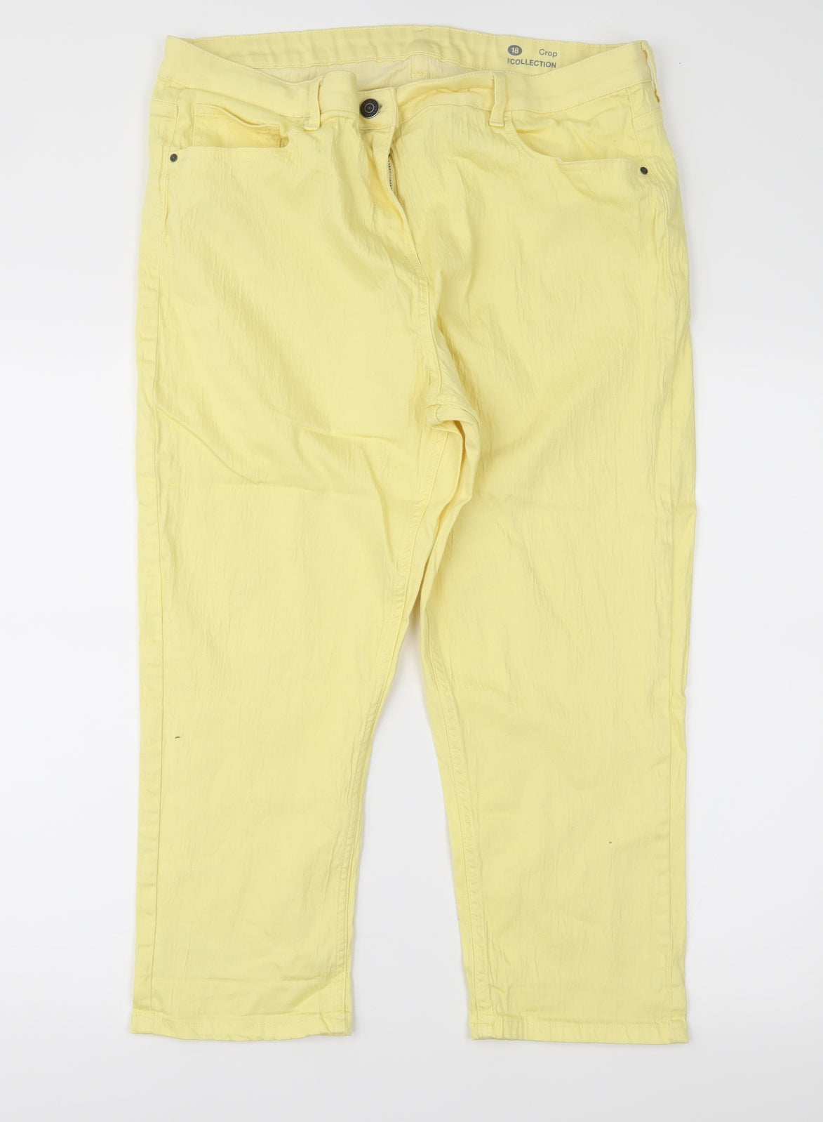 Debenhams Womens Yellow   Cropped Trousers Size 18 L23 in