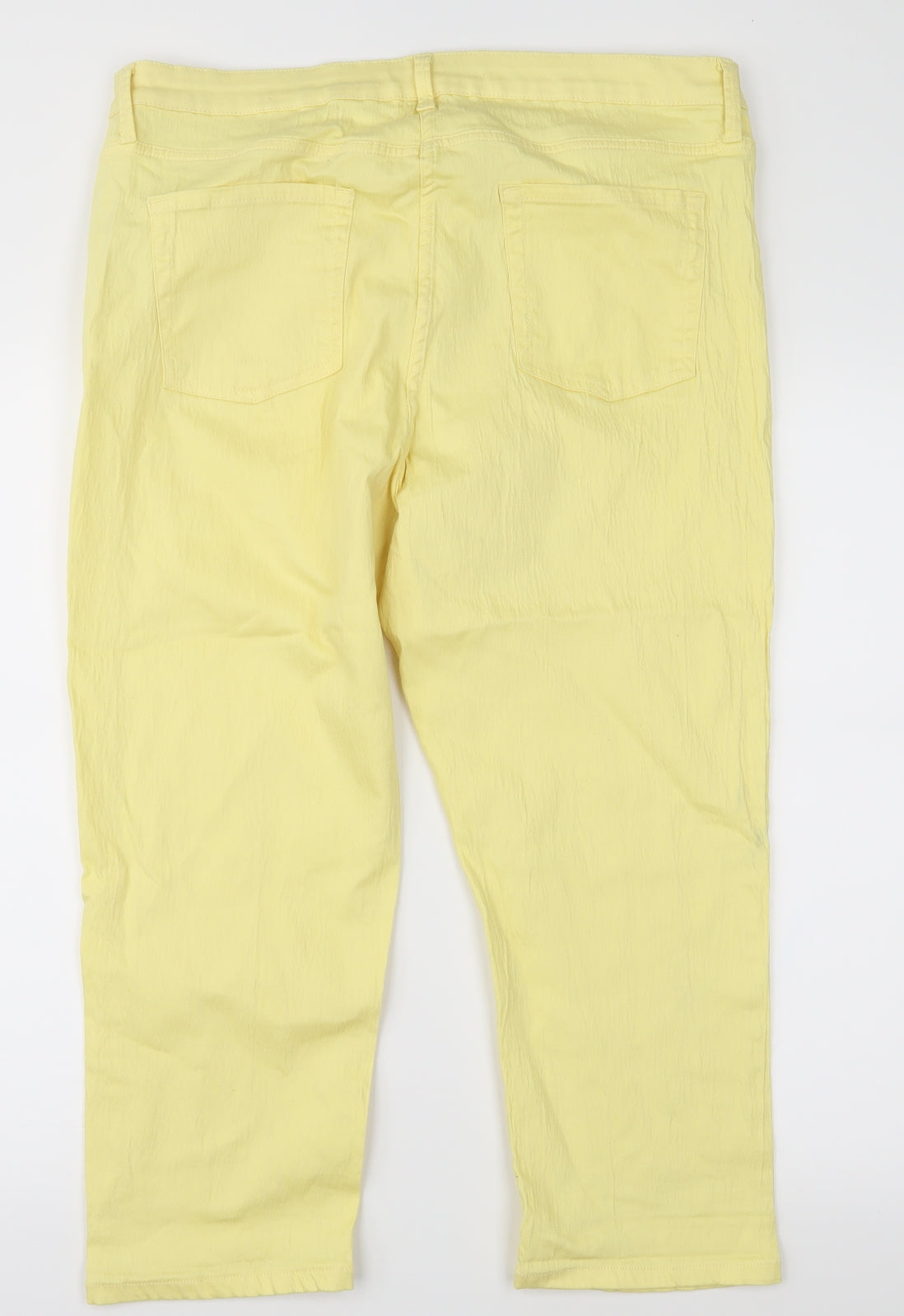 Debenhams Womens Yellow   Cropped Trousers Size 18 L23 in