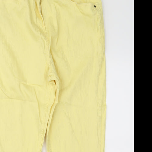 Debenhams Womens Yellow   Cropped Trousers Size 18 L23 in