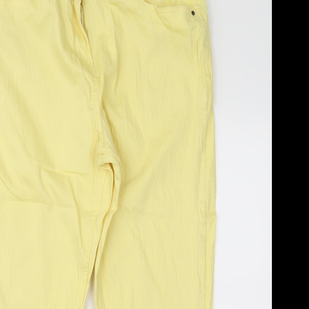 Debenhams Womens Yellow   Cropped Trousers Size 18 L23 in