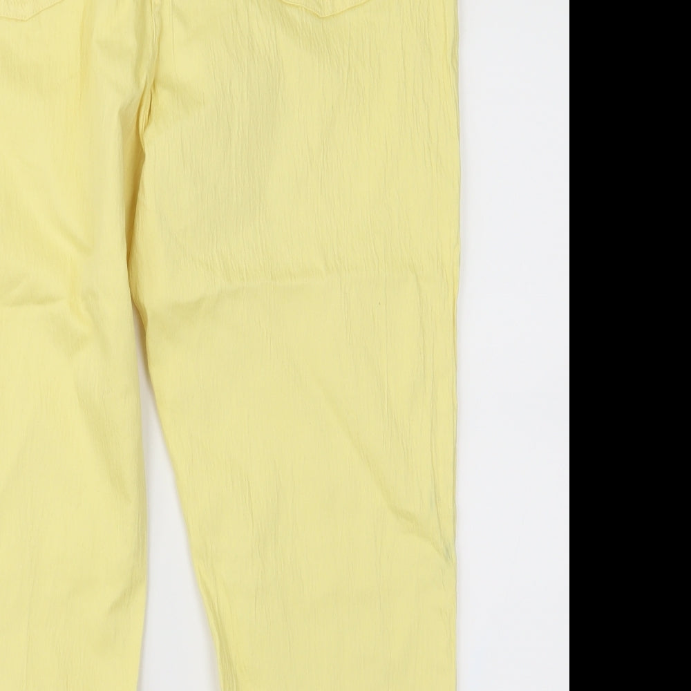 Debenhams Womens Yellow   Cropped Trousers Size 18 L23 in