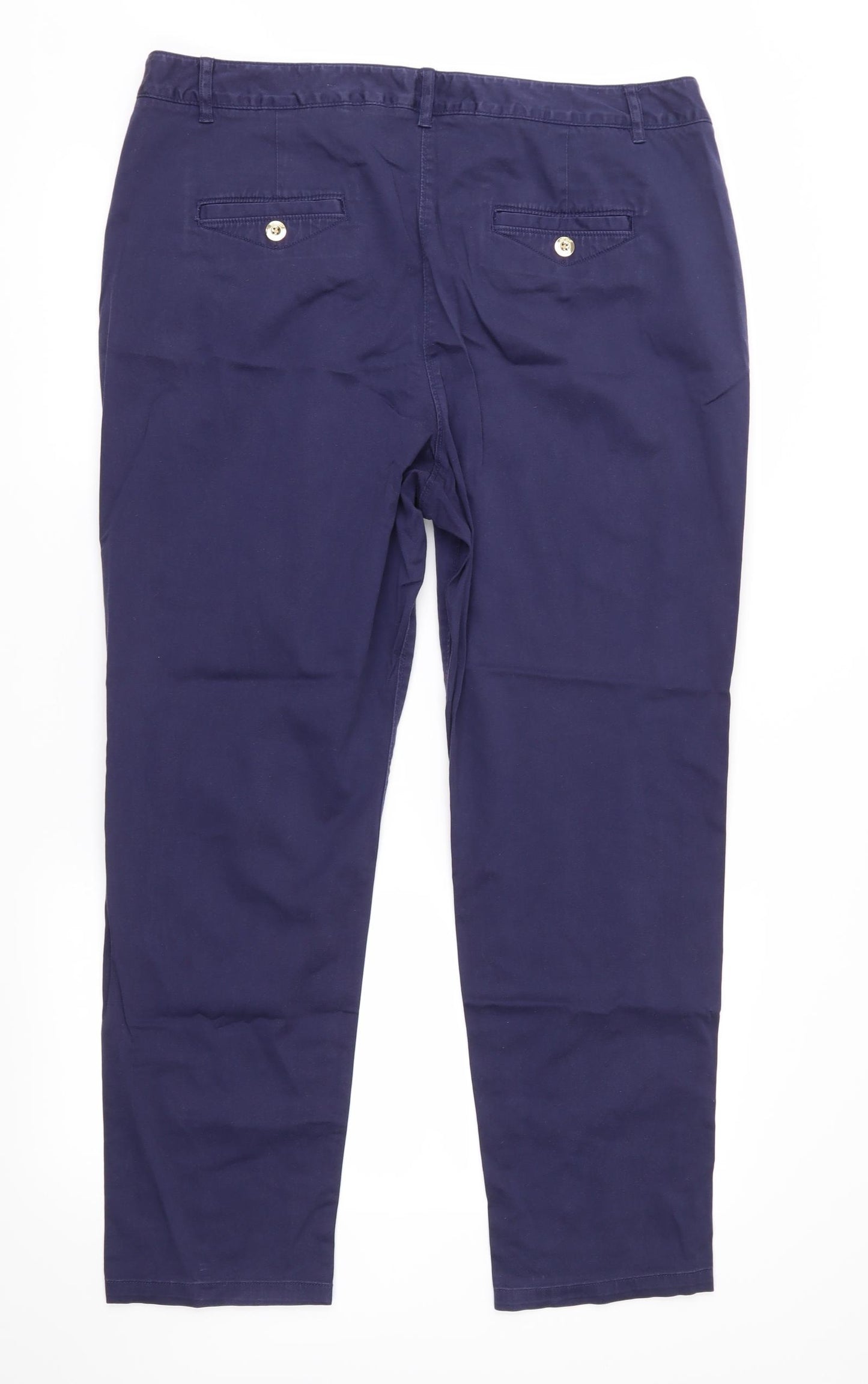 Per Una Womens Blue   Chino Trousers Size 18 L28 in