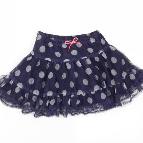 H&M Girls Blue Polka Dot Mesh Tutu Skirt Size 5 Years