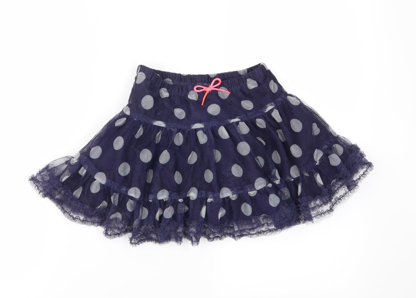 H&M Girls Blue Polka Dot Mesh Tutu Skirt Size 5 Years