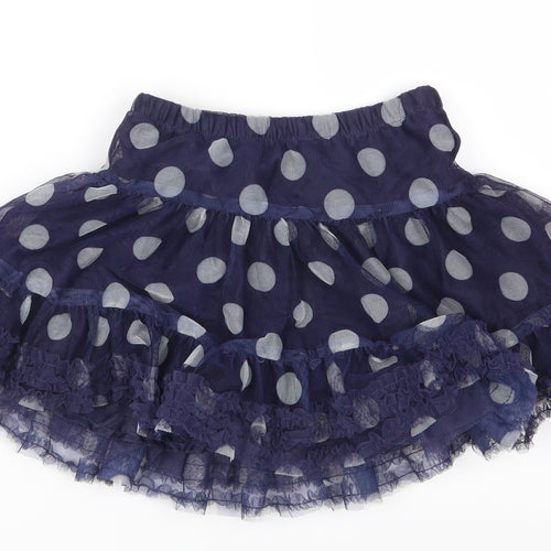 H&M Girls Blue Polka Dot Mesh Tutu Skirt Size 5 Years