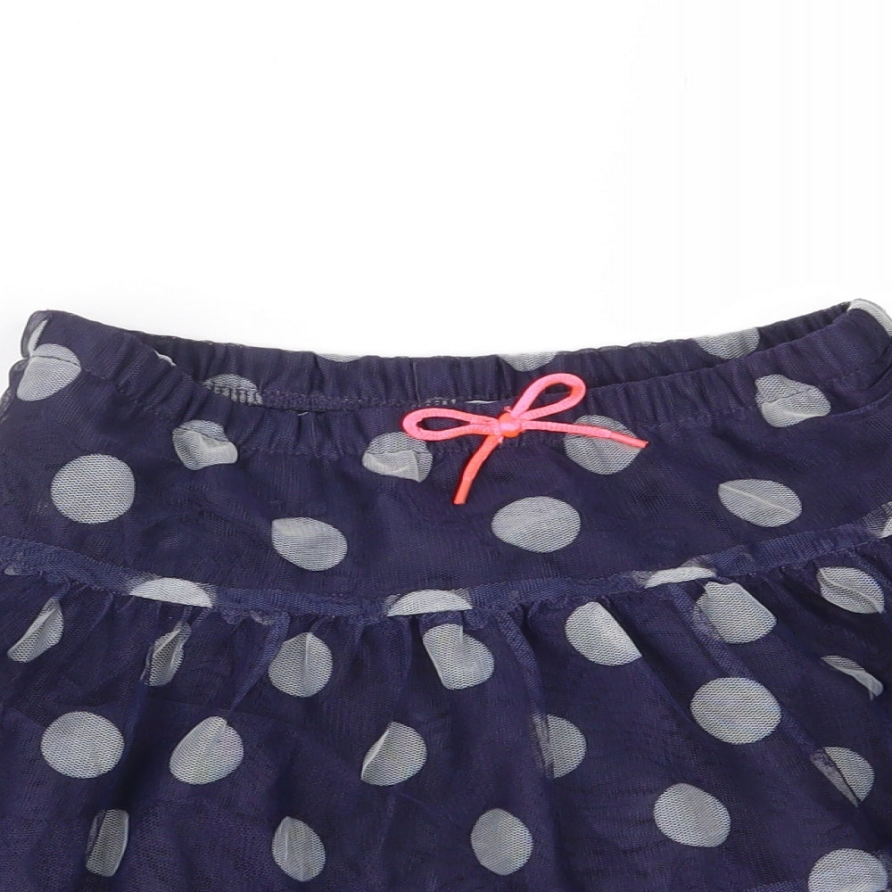 H&M Girls Blue Polka Dot Mesh Tutu Skirt Size 5 Years