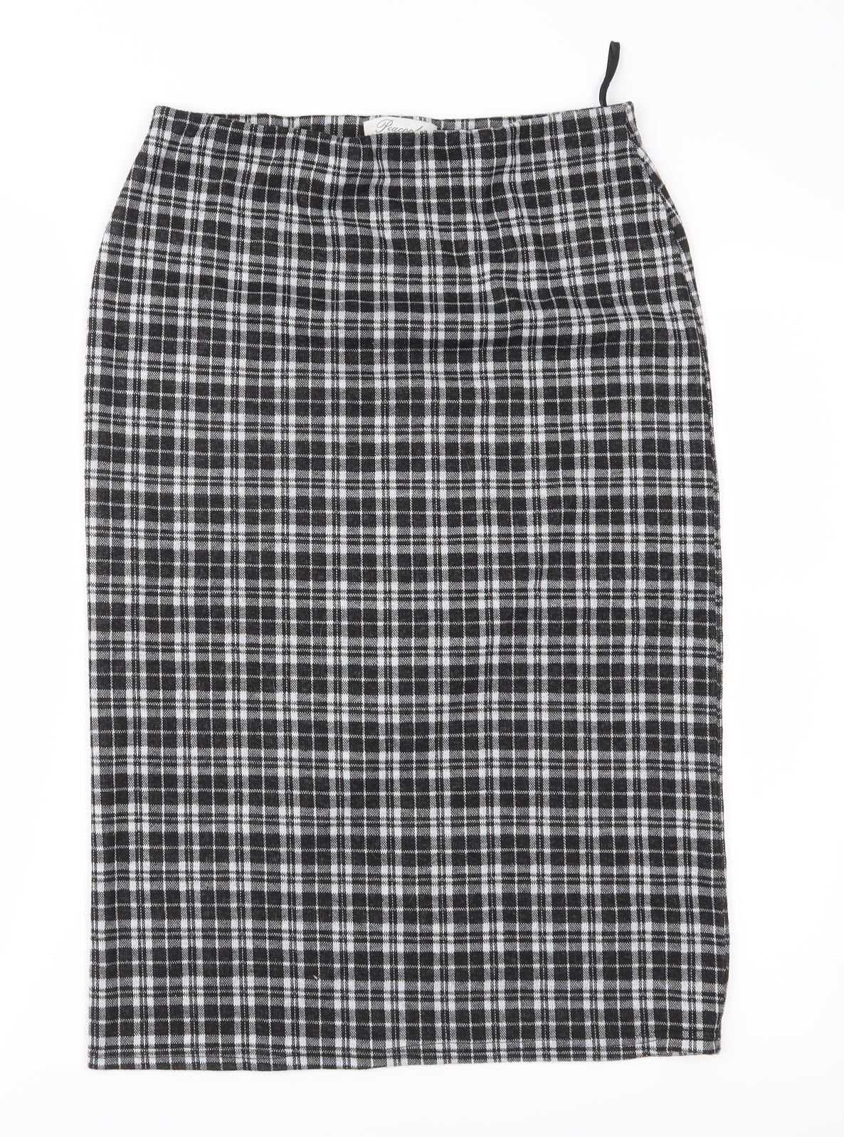 Peacocks Womens Black Check Jersey Straight & Pencil Skirt Size 10