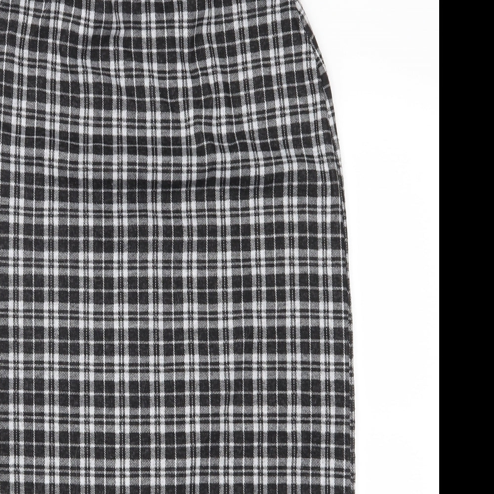Peacocks Womens Black Check Jersey Straight & Pencil Skirt Size 10