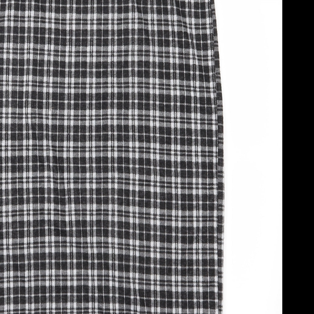 Peacocks Womens Black Check Jersey Straight & Pencil Skirt Size 10