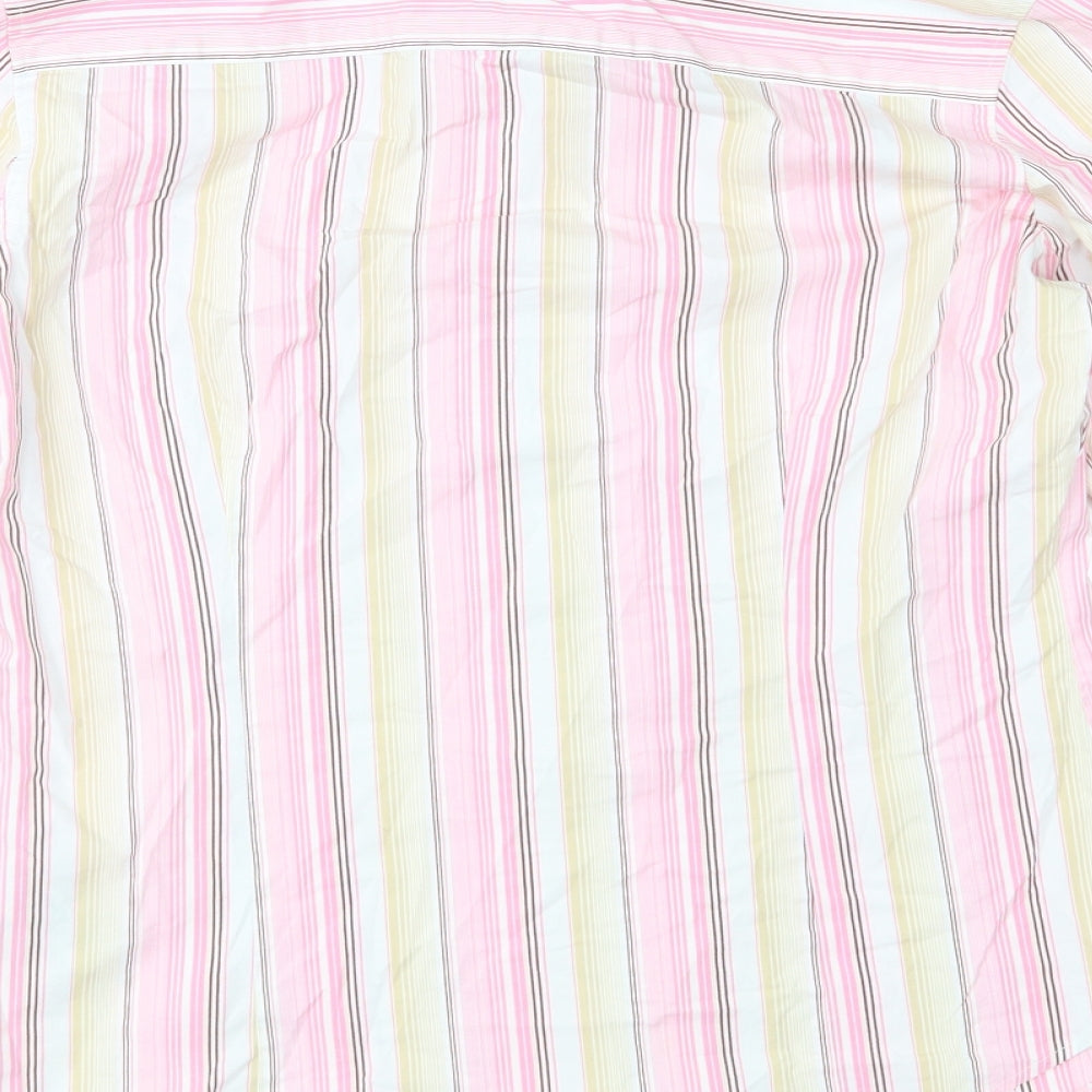 Polo Ralph Lauren Womens Pink Striped  Basic Button-Up Size L