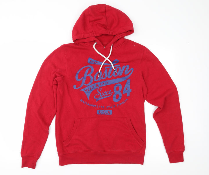 Cedar Wood State Mens Red Pullover Hoodie Size XS