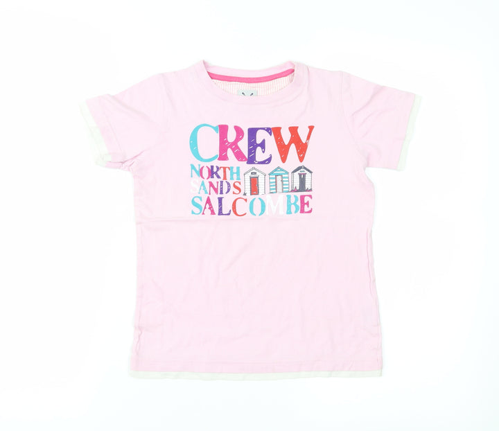 Crew Clothing Girls Pink Jersey Basic T-Shirt Size 7 Years