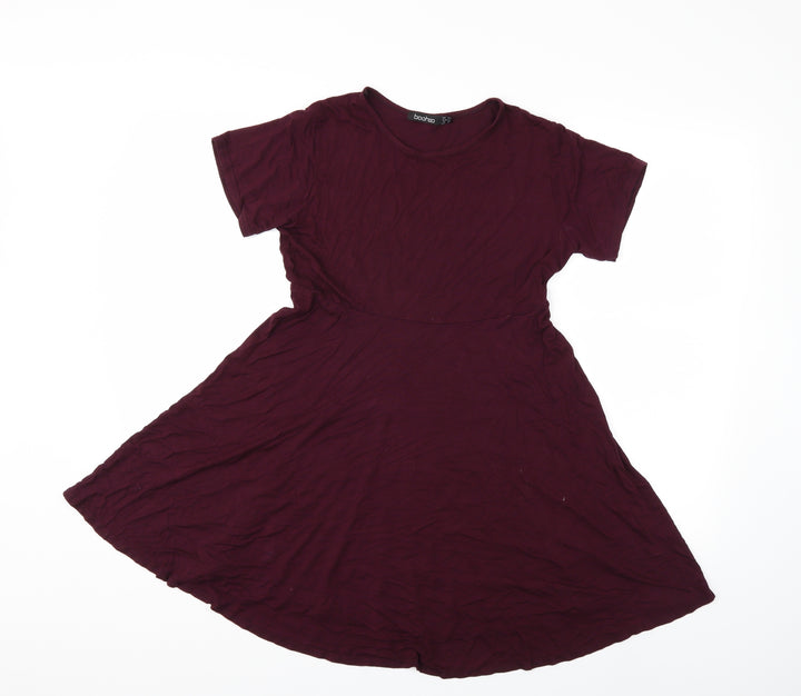 Boohoo Womens Red Fit & Flare Size 8