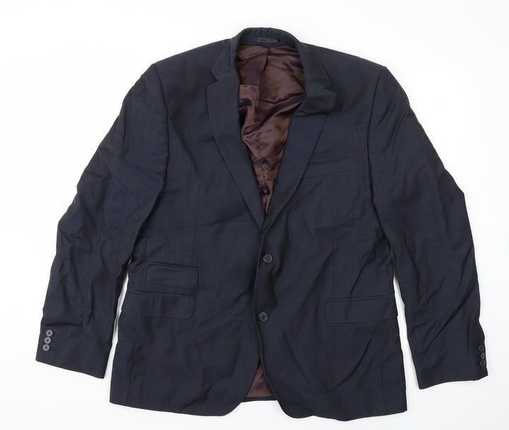 Preworn Mens Blue Jacket Suit Jacket Size 46