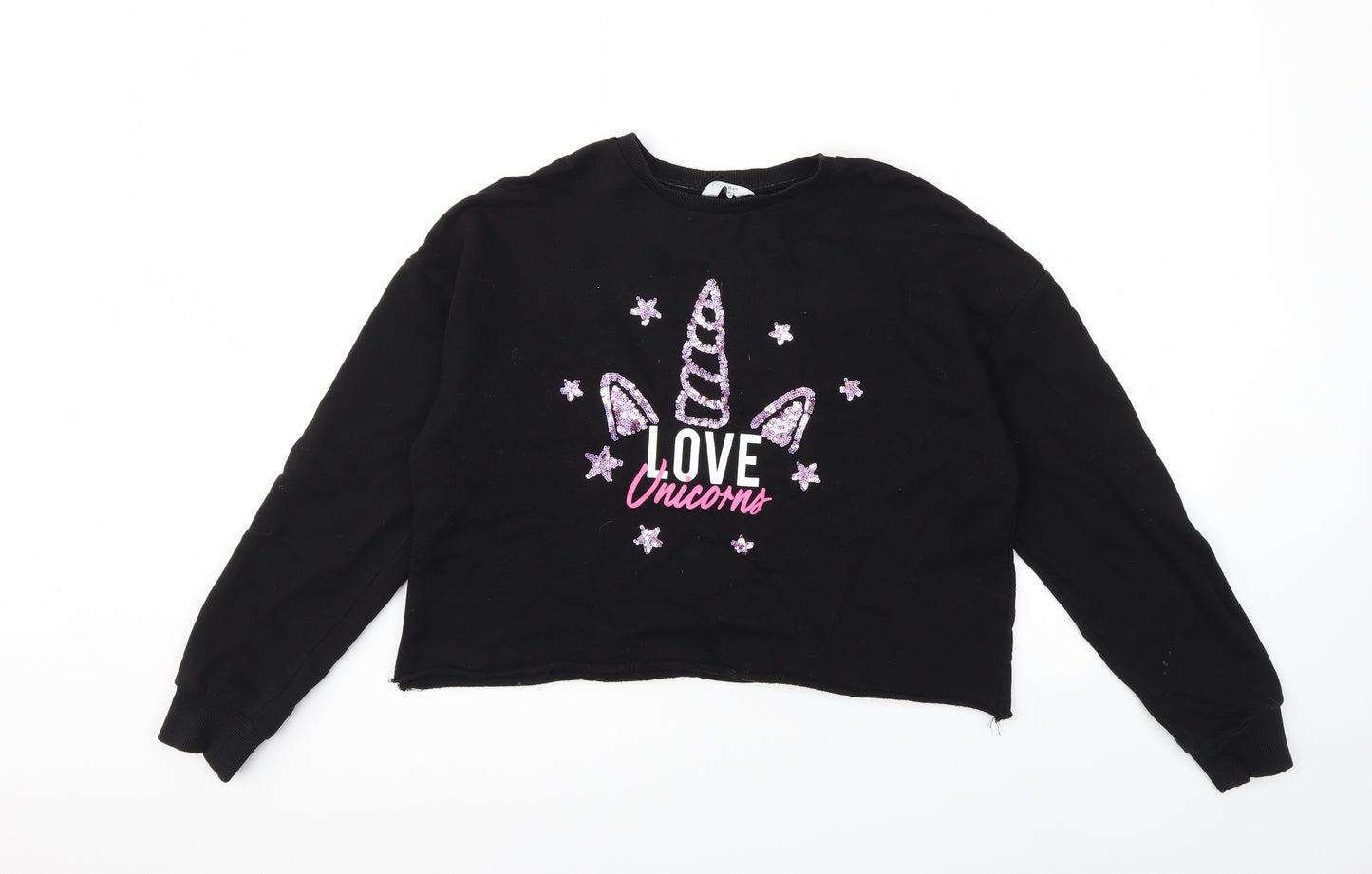 Primark Girls Black   Pullover Sweatshirt Size 14 Years