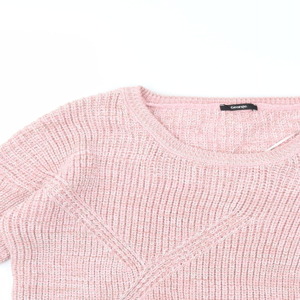 George Womens Pink  Knit Pullover Jumper Size 18