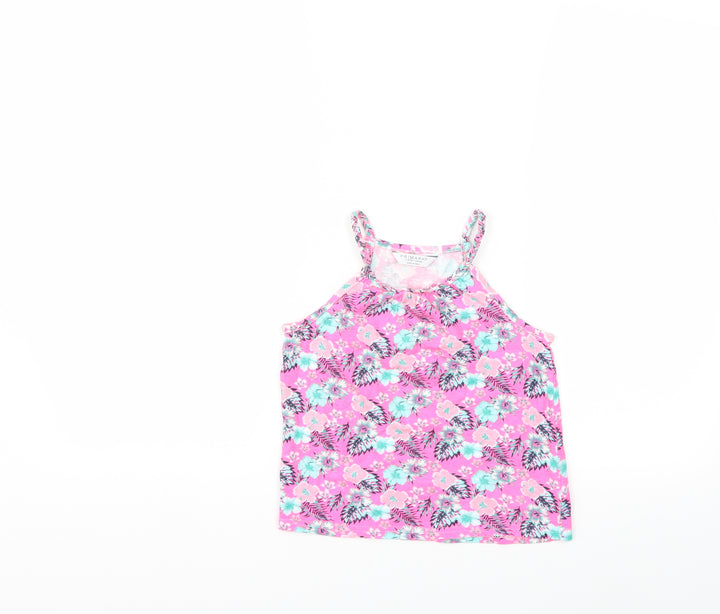 Primark Girls Pink Floral  Basic Tank Size 7-8 Years