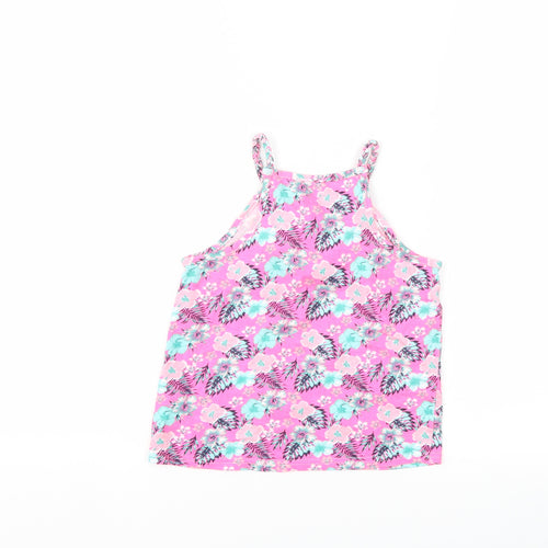 Primark Girls Pink Floral  Basic Tank Size 7-8 Years