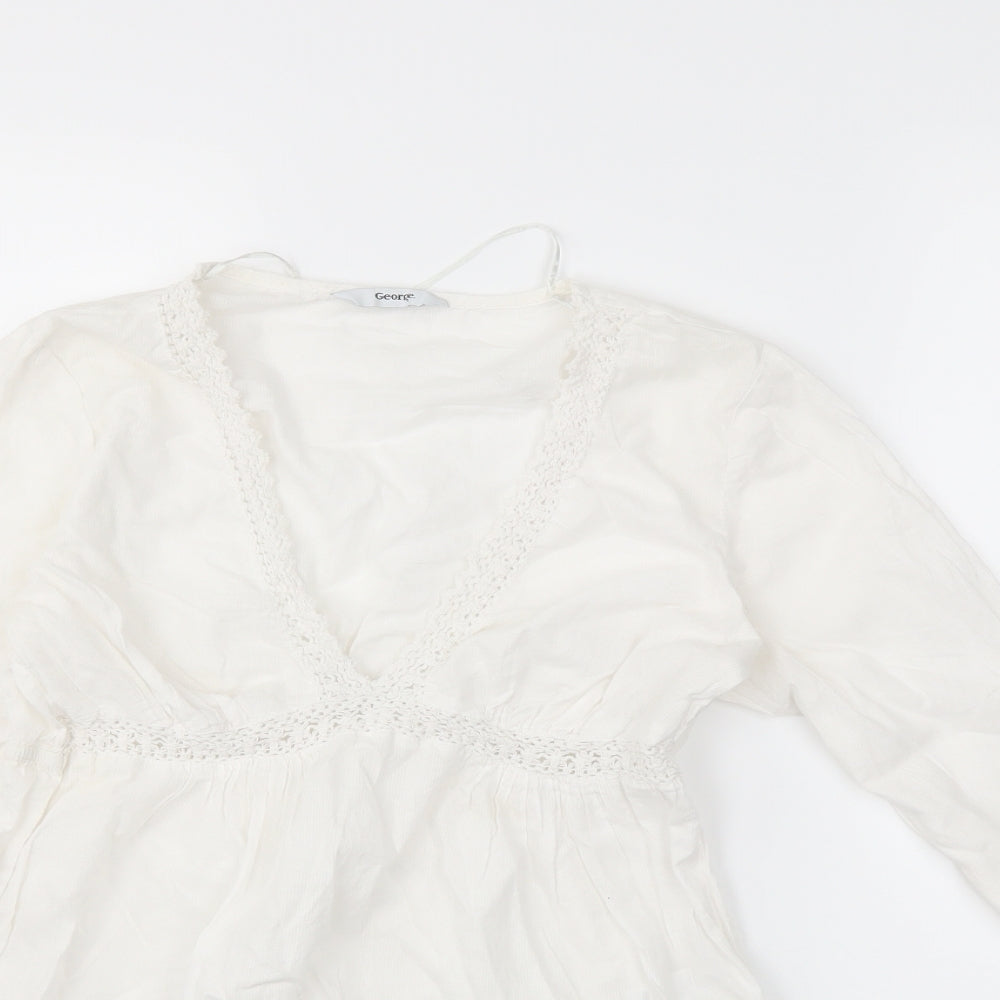 georfge Womens White   Basic Blouse Size S