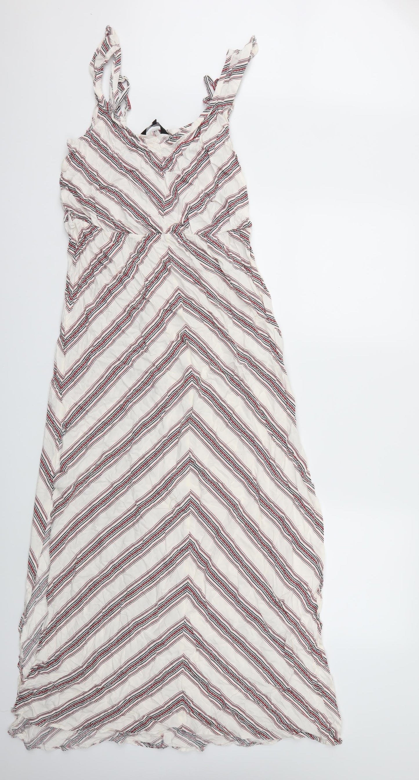 New Look Womens White Striped  Maxi  Size 16