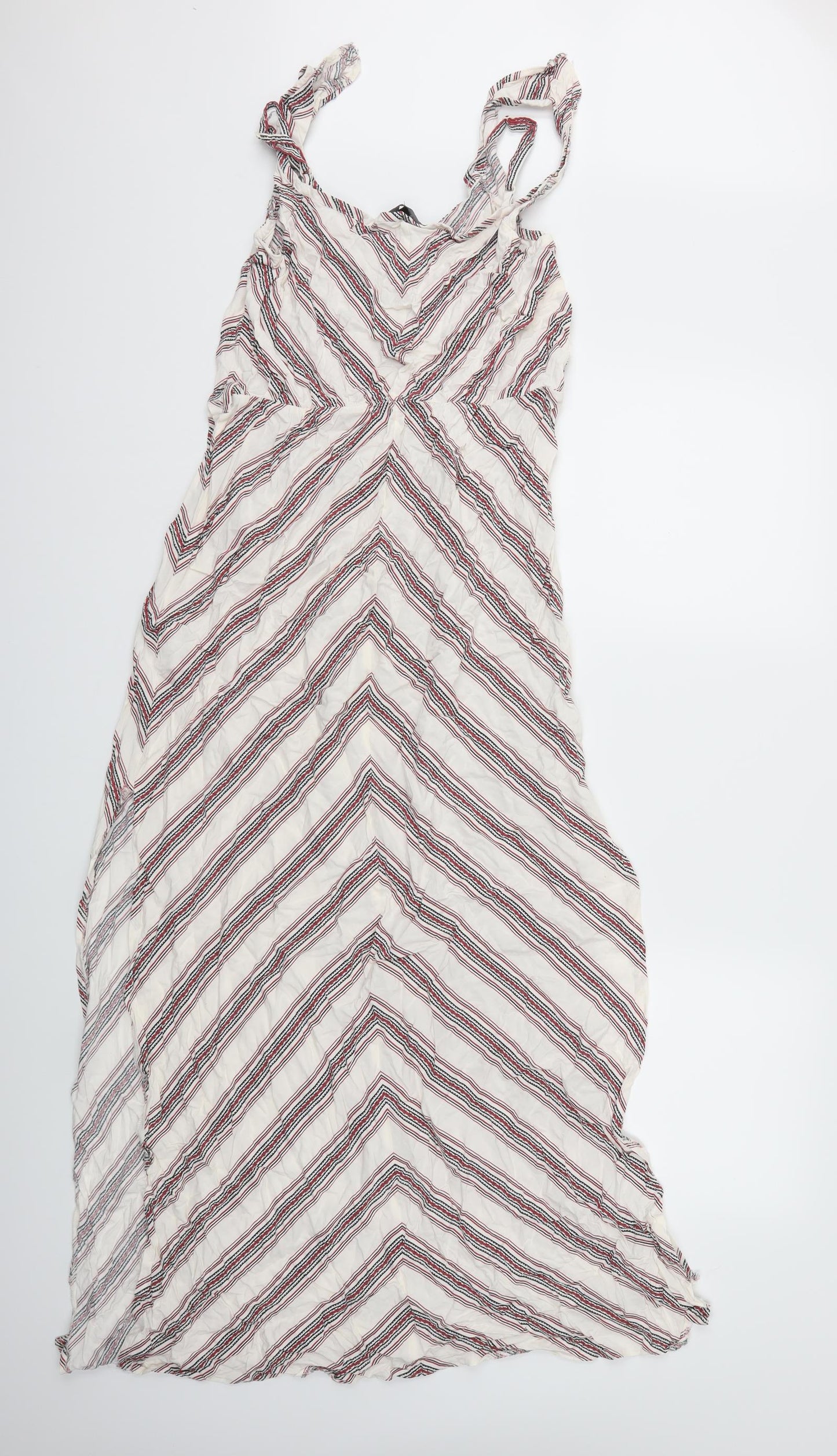 New Look Womens White Striped  Maxi  Size 16
