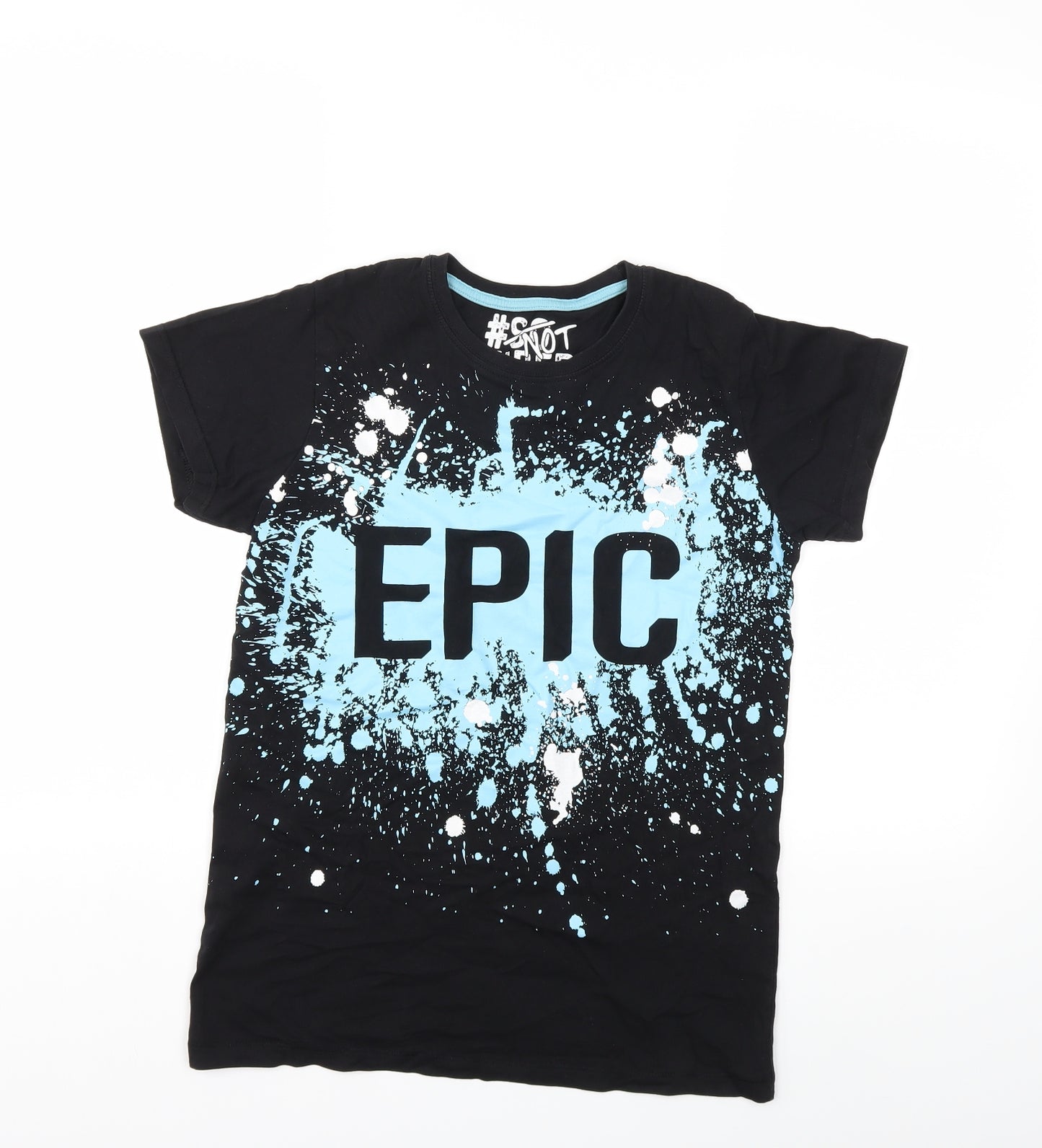 Matalan Boys Black   Basic T-Shirt Size 13 Years