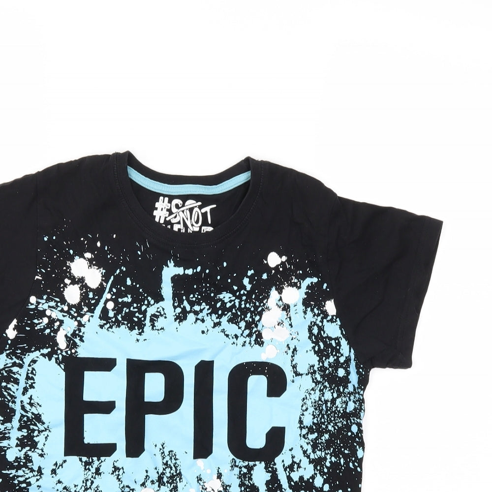 Matalan Boys Black   Basic T-Shirt Size 13 Years