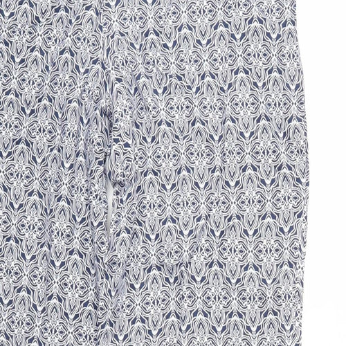 Marks and Spencer Womens Blue Floral  Trousers  Size 10 L26 in