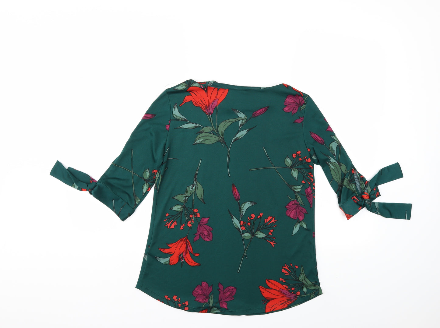 Debenhams Womens Green Floral  Basic T-Shirt Size 8