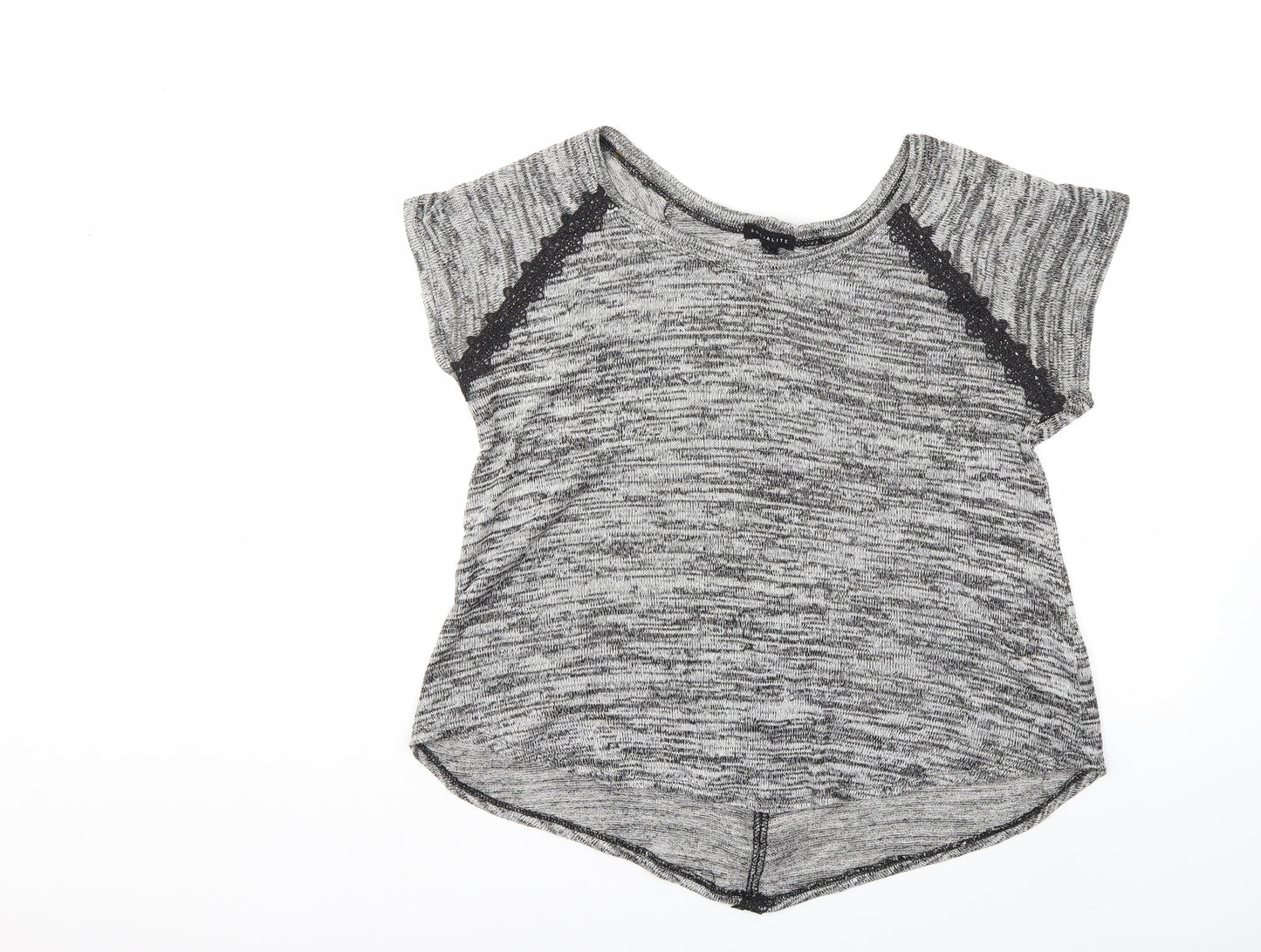 SOCIALITE Womens Grey  Knit Basic T-Shirt Size L