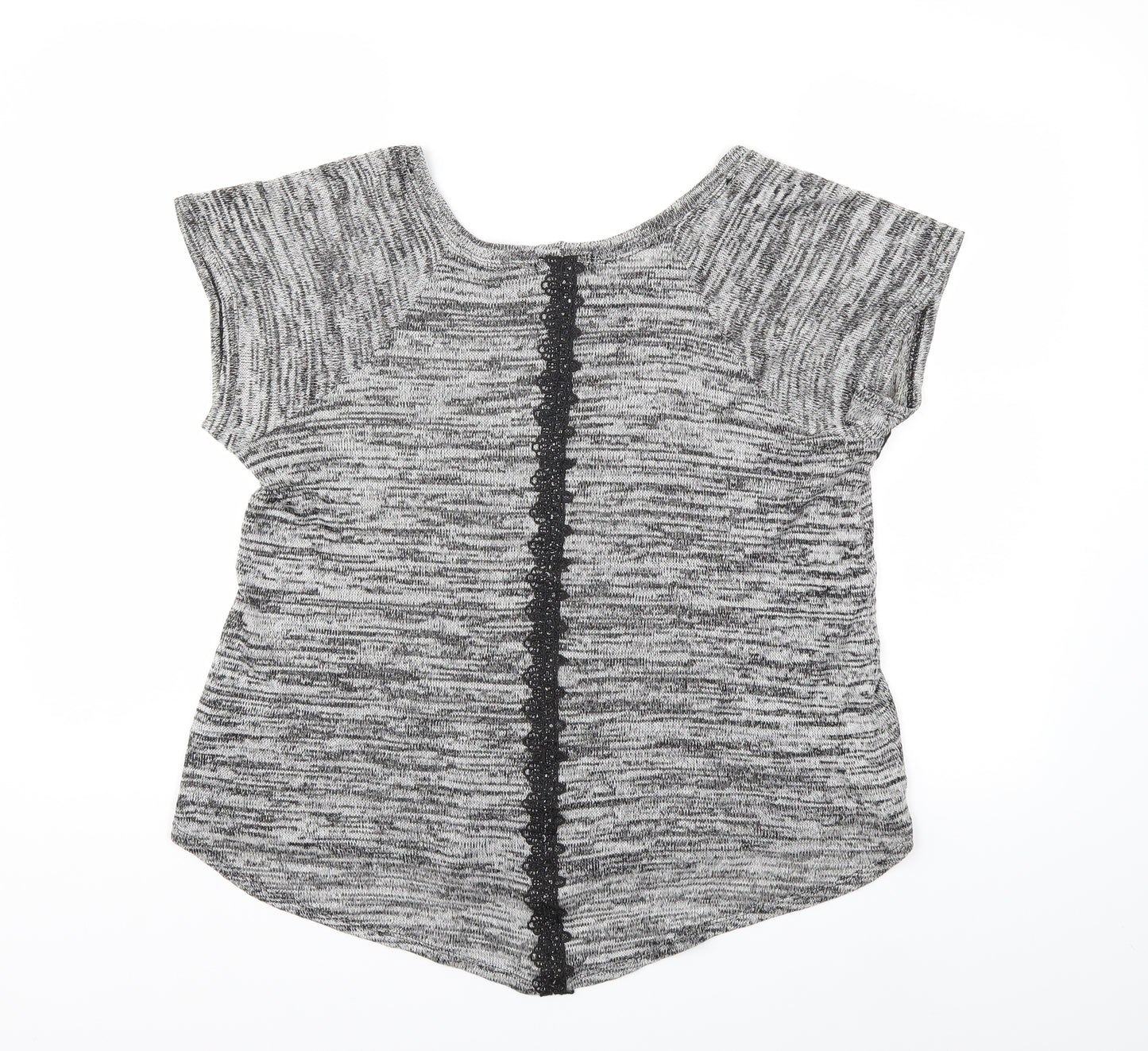 SOCIALITE Womens Grey  Knit Basic T-Shirt Size L