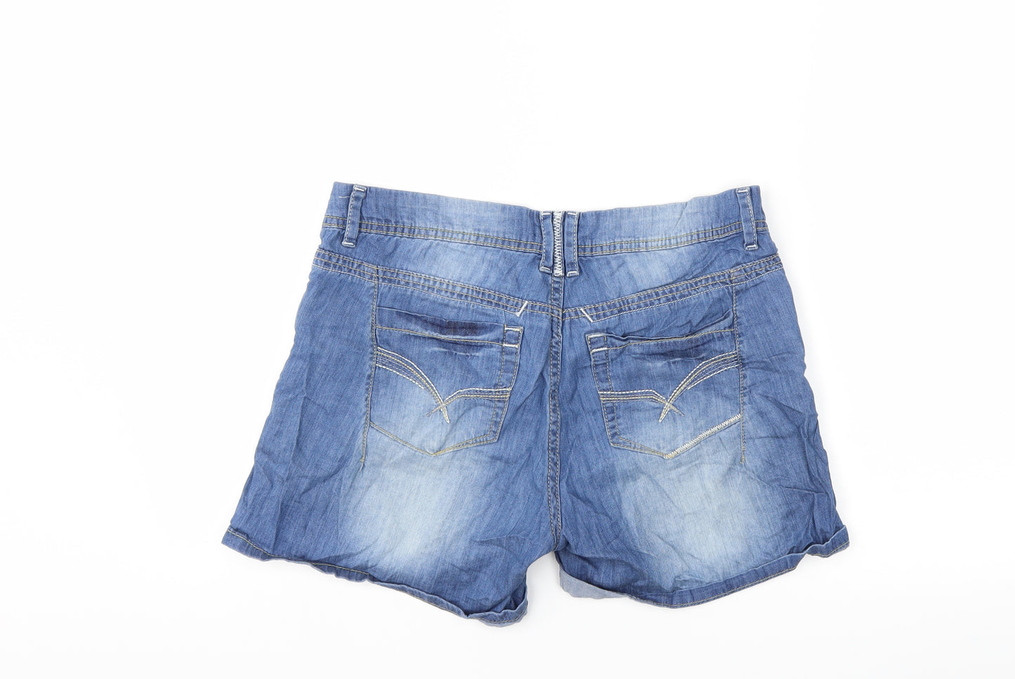 F&F Womens Blue  Denim Cut-Off Shorts Size 8