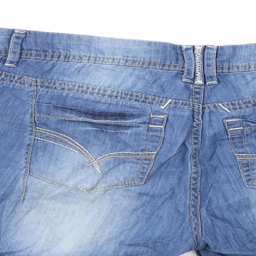 F&F Womens Blue  Denim Cut-Off Shorts Size 8