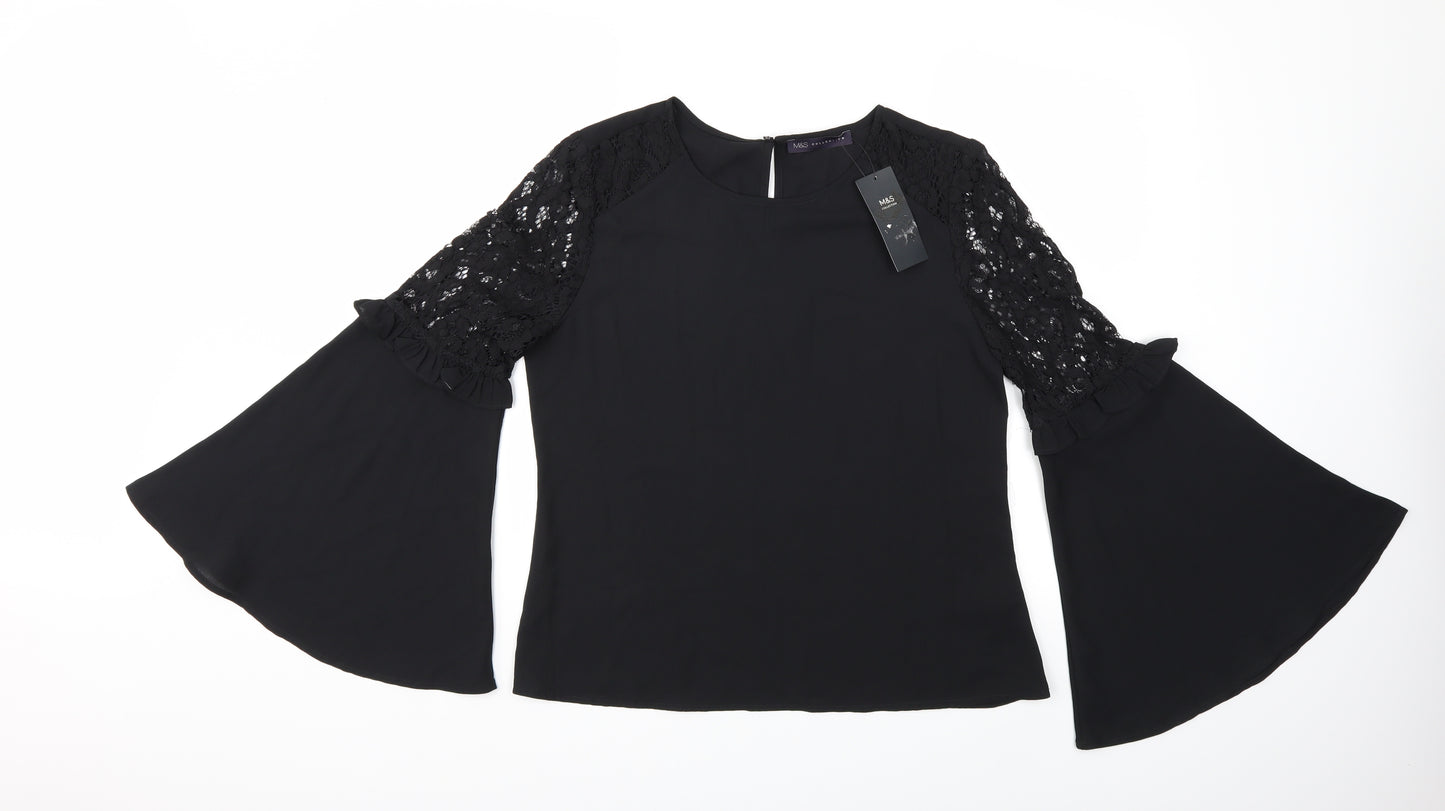 Marks and Spencer Womens Black   Basic Blouse Size 10