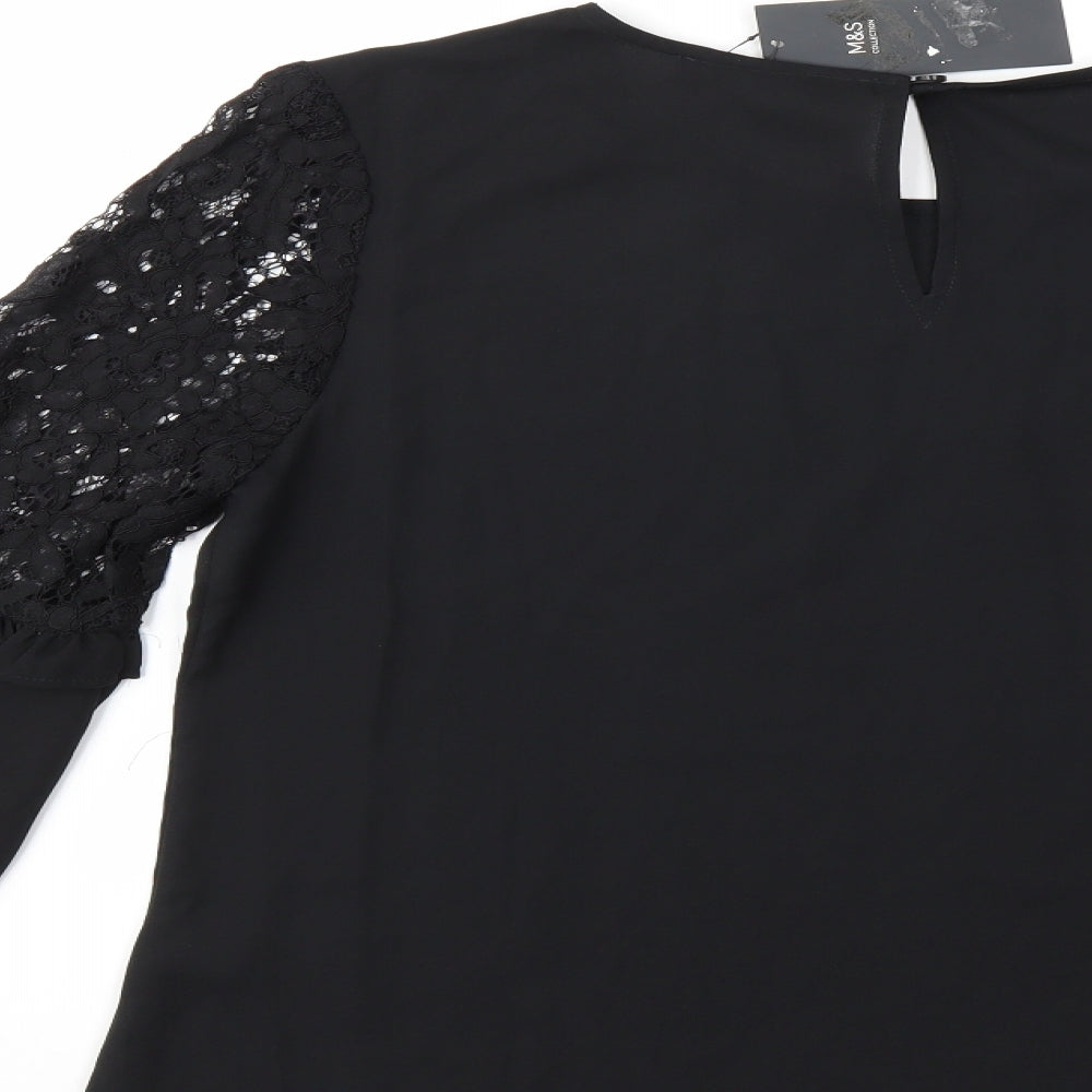 Marks and Spencer Womens Black   Basic Blouse Size 10