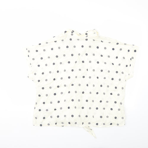 Marks and Spencer Womens Ivory Polka Dot  Basic Button-Up Size 22