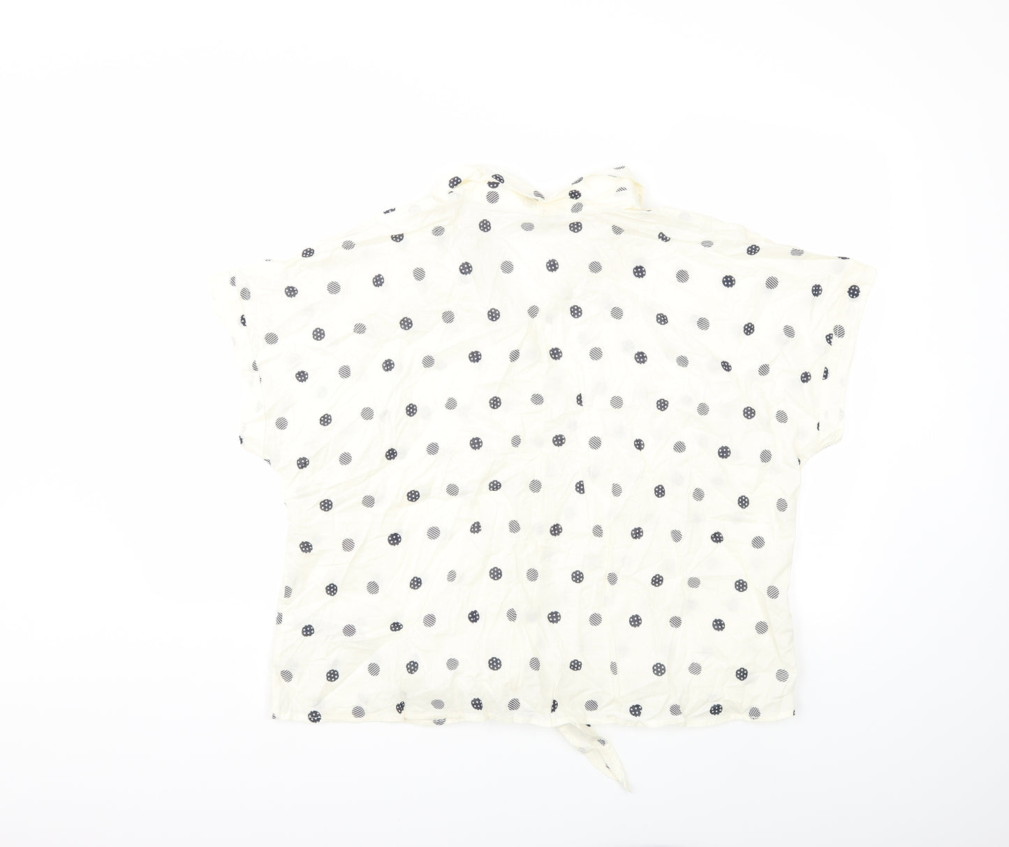 Marks and Spencer Womens Ivory Polka Dot  Basic Button-Up Size 22