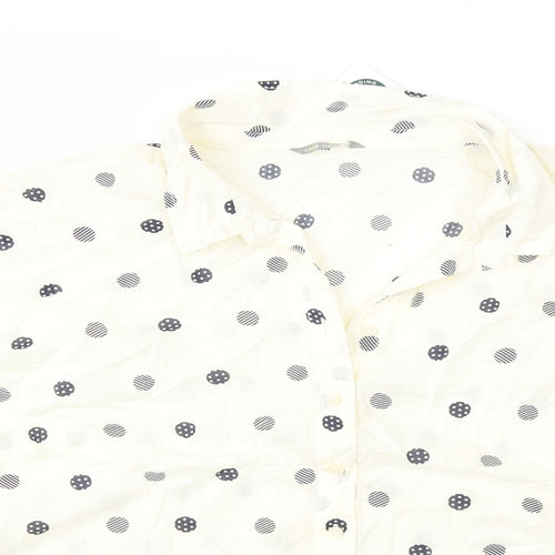 Marks and Spencer Womens Ivory Polka Dot  Basic Button-Up Size 22