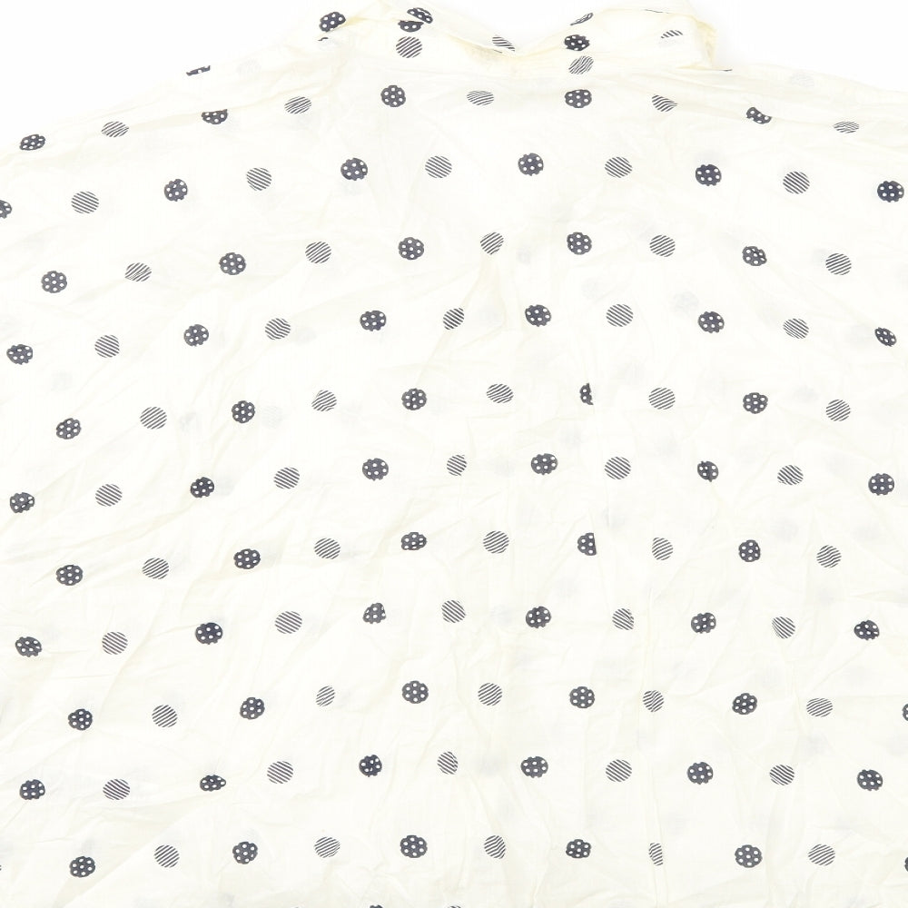 Marks and Spencer Womens Ivory Polka Dot  Basic Button-Up Size 22