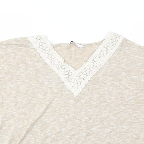 TU Womens Beige  Knit Pullover Jumper Size 16