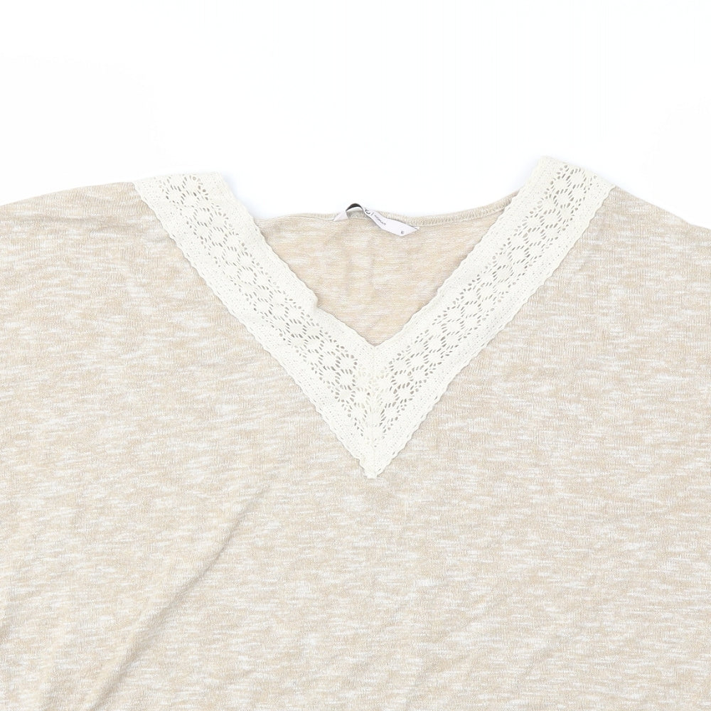 TU Womens Beige  Knit Pullover Jumper Size 16