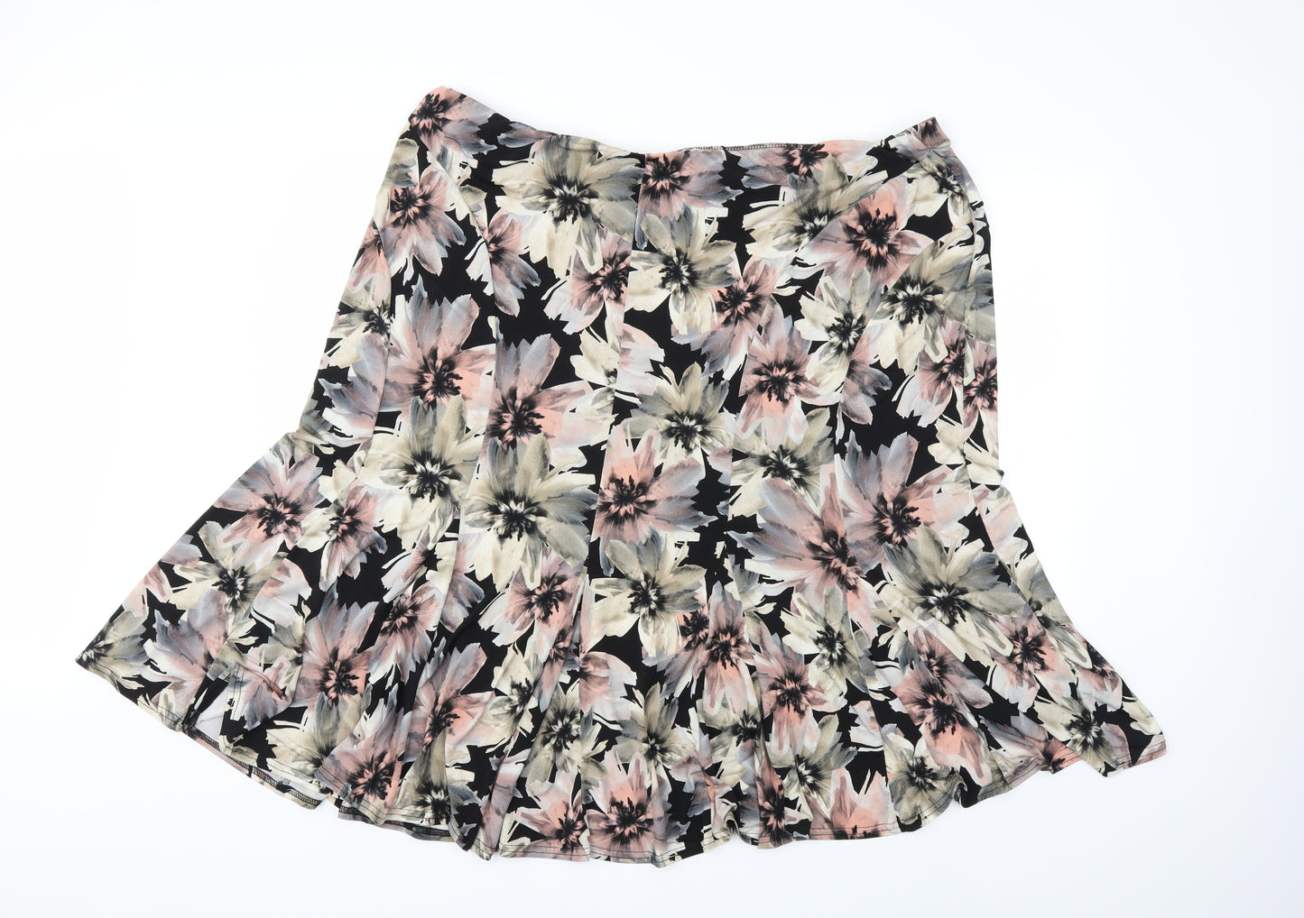 julipa Womens Black Floral  Pleated Skirt Size 26