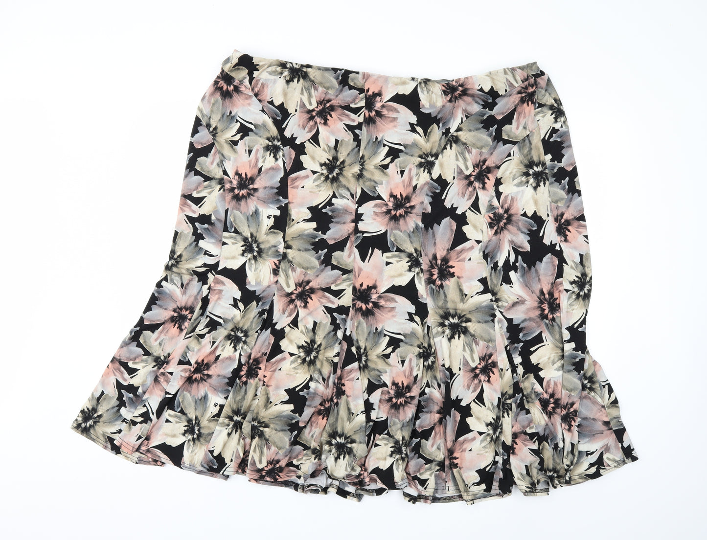 julipa Womens Black Floral  Pleated Skirt Size 26