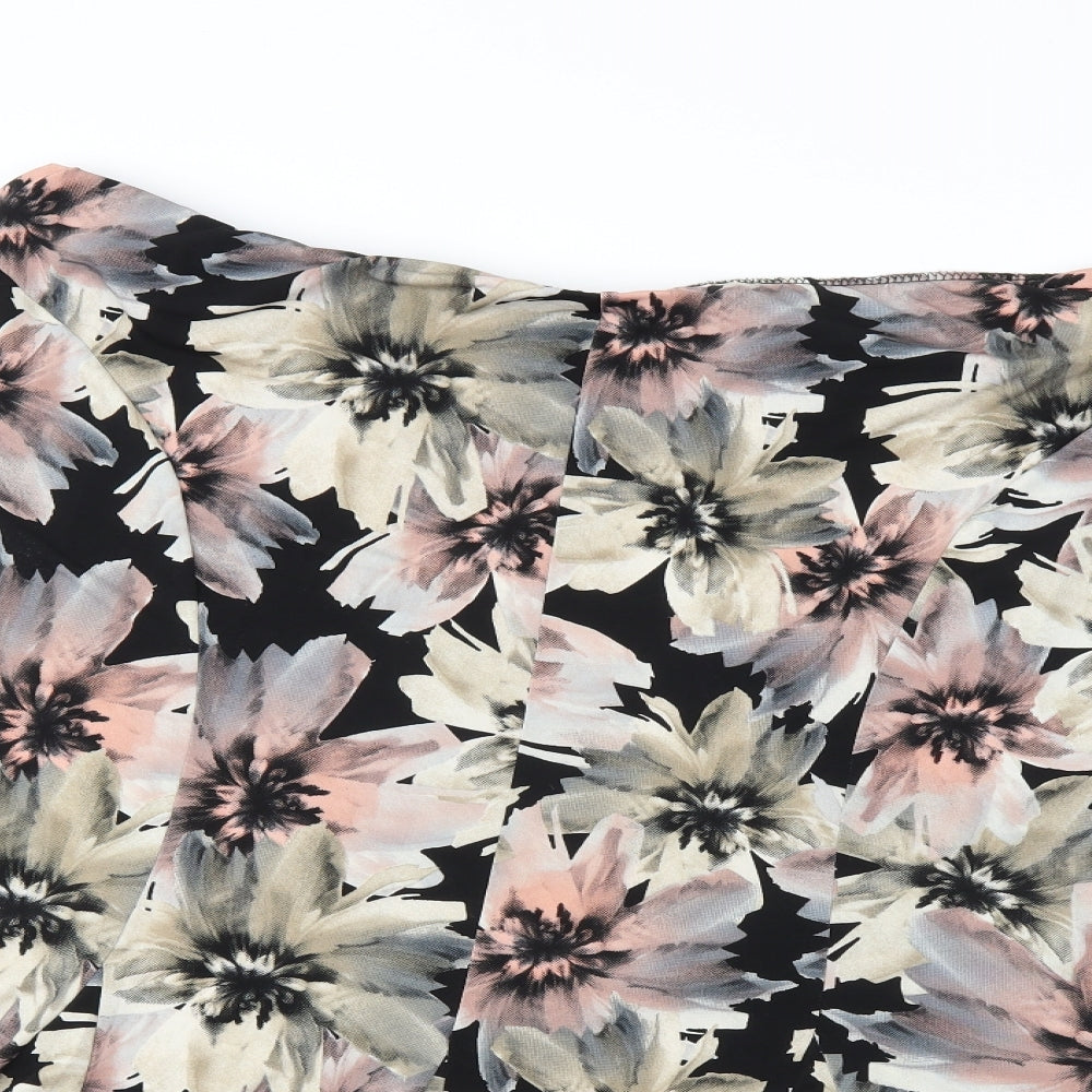 julipa Womens Black Floral  Pleated Skirt Size 26