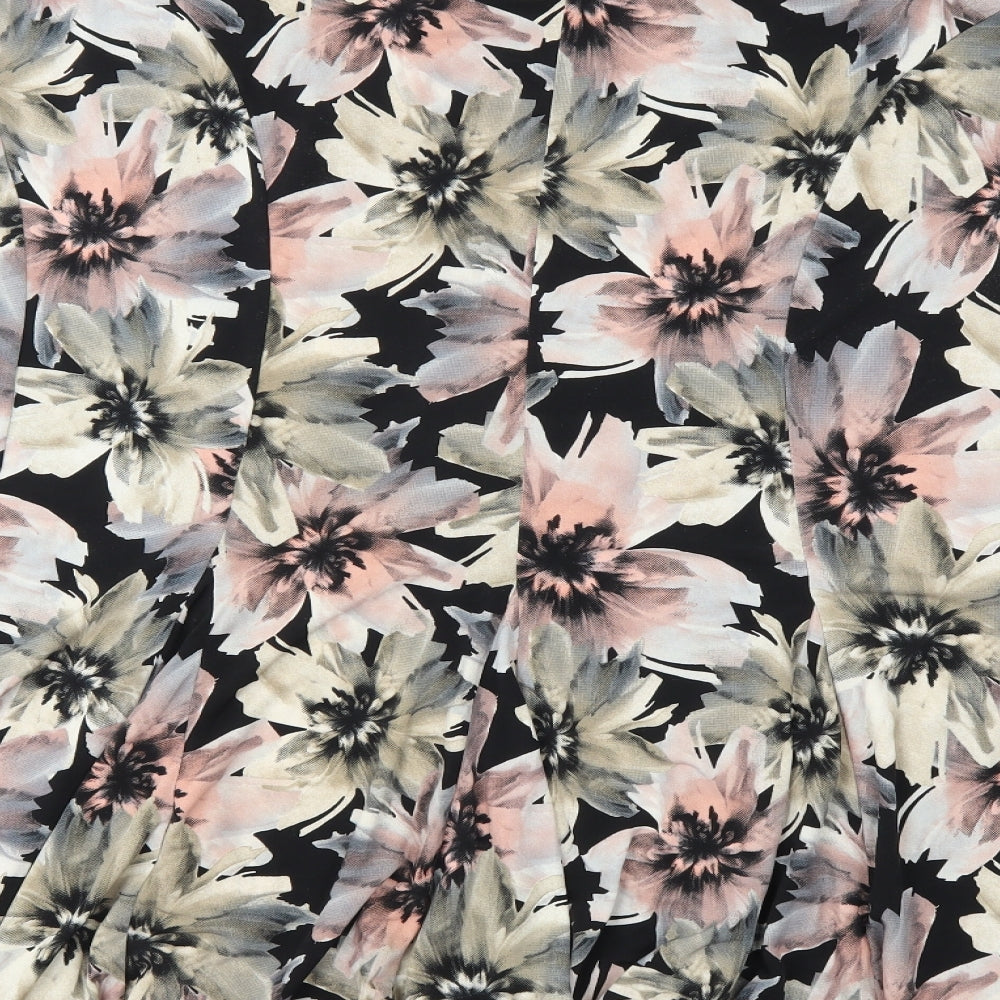 julipa Womens Black Floral  Pleated Skirt Size 26