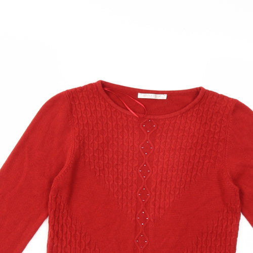 anna rose Womens Red  Knit Pullover Jumper Size M