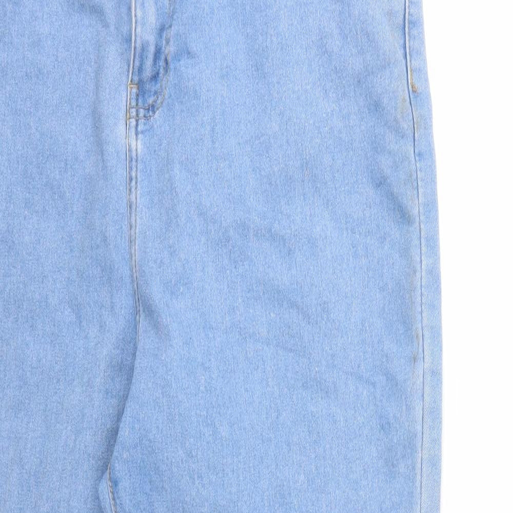 Boohoo Womens Blue  Denim Straight Jeans Size 16 L27 in