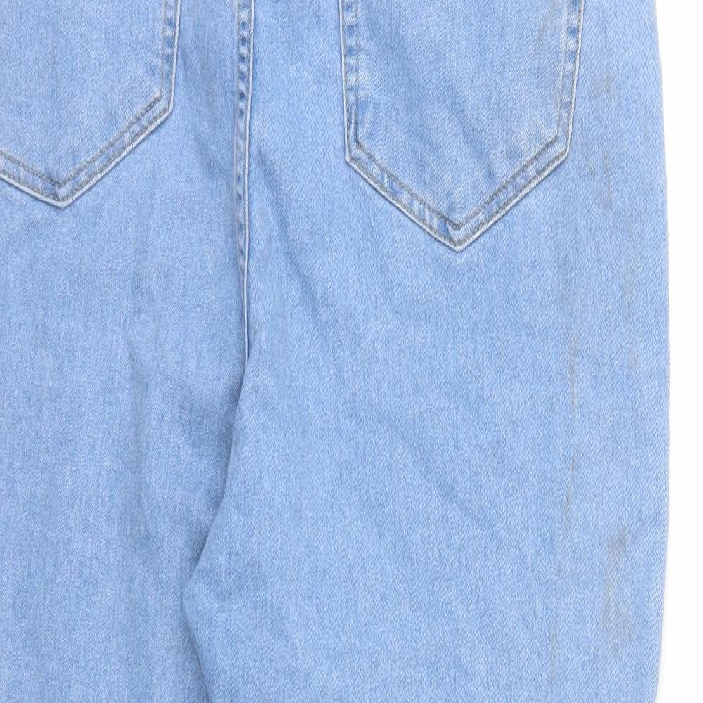 Boohoo Womens Blue  Denim Straight Jeans Size 16 L27 in
