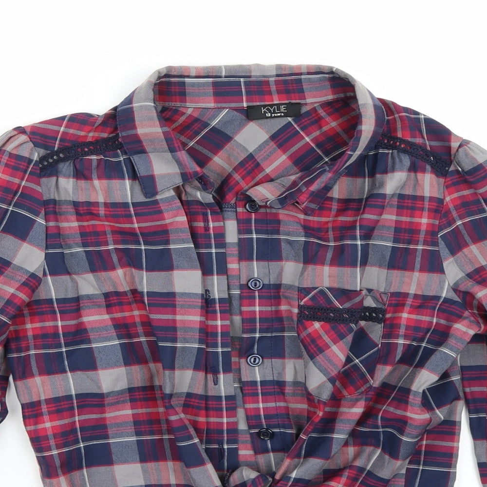 Kylie Girls Purple   Basic Button-Up Size 13 Years